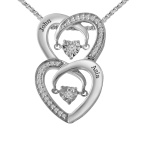 Diamonds in Rhythm Couple's Heart Necklace 
